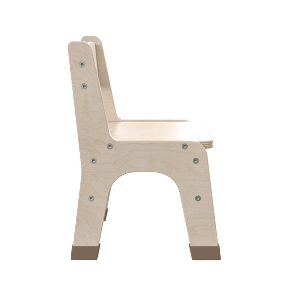 Commercial Grade 9 Inch Natural Wood Classroom Chairs with Carry Handle-2 Pack