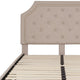 Beige,Full |#| Full Size Arched Tufted Upholstered Platform Bed in Beige Fabric