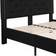 Black,Full |#| Full Size Arched Tufted Upholstered Platform Bed in Black Fabric