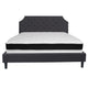 Dark Gray,King |#| King Size Arched Tufted Dark Gray Fabric Platform Bed with Memory Foam Mattress