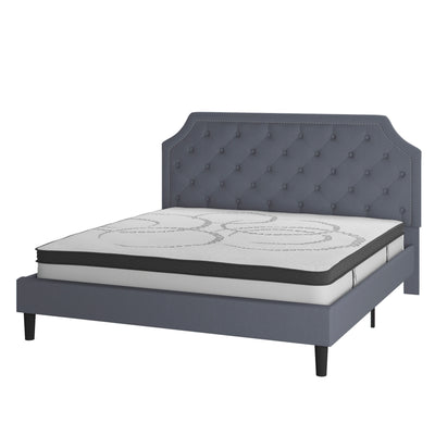 Brighton Tufted Upholstered Platform Bed with 10 Inch CertiPUR-US Certified Foam and Pocket Spring Mattress - View 1