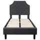 Dark Gray,Twin |#| Twin Tufted Platform Bed in Dark Gray Fabric with 10 Inch Pocket Spring Mattress