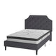 Dark Gray,Full |#| Full Tufted Platform Bed in Dark Gray Fabric with 10 Inch Pocket Spring Mattress