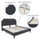 Dark Gray,King |#| King Tufted Platform Bed in Dark Gray Fabric with 10 Inch Pocket Spring Mattress