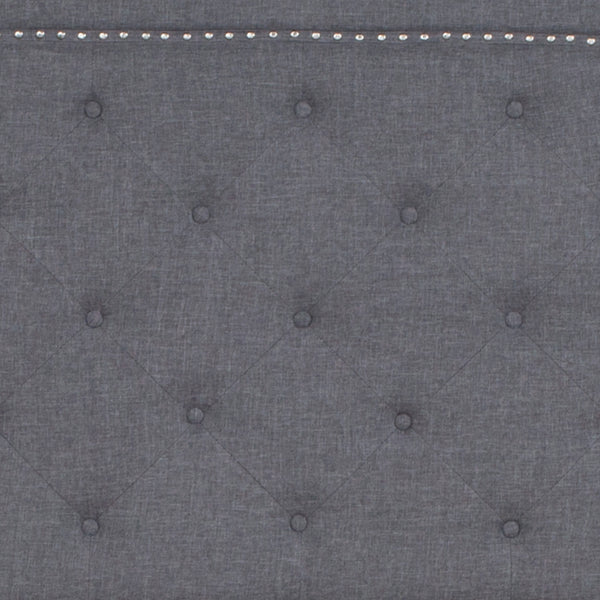 Light Gray,Full |#| Full Tufted Platform Bed in Light Gray Fabric with 10in. Pocket Spring Mattress