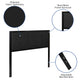 Black,Full |#| Full Size Upholstered Metal Panel Headboard in Tufted Black Fabric