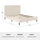 Beige Fabric/Walnut Legs,Full |#| Faux Linen Upholstered Full Size Platform Bed with Piped Headboard in Beige