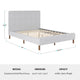 Gray Fabric/Walnut Legs,Full |#| Faux Linen Upholstered Full Size Platform Bed with Piped Headboard in Gray
