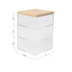 Clear/Light Natural |#| Premium Clear Plastic Storage Bins with Lt Natural Paulownia Wood Lid-3.75"x3"