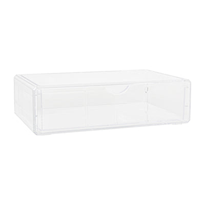 Brody Plastic Stackable Office Desktop Organizer Box with Drawer