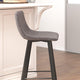 Gray LeatherSoft |#| Set of 2 Commercial Indoor Armless Iron Barstools - Gray LeatherSoft