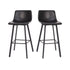 Caleb Modern Armless 30 Inch Bar Height Commercial Grade Barstools with Footrests and Matte Iron Frames, Set of 2