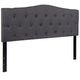 Dark Gray,Queen |#| Arched Button Tufted Upholstered Queen Size Headboard in Dark Gray Fabric