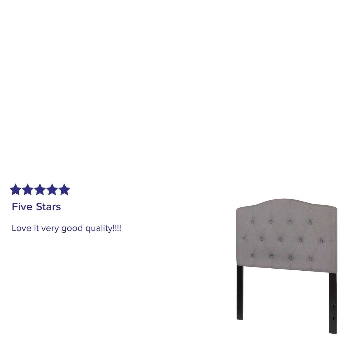 Light Gray,Twin |#| Arched Button Tufted Upholstered Twin Size Headboard in Light Gray Fabric