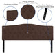 Dark Brown,King |#| Arched Button Tufted Upholstered King Size Headboard in Dark Brown Fabric