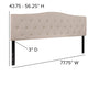 Beige,King |#| Arched Button Tufted Upholstered King Size Headboard in Beige Fabric