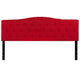 Red,King |#| Arched Button Tufted Upholstered King Size Headboard in Red Fabric