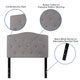 Light Gray,Twin |#| Arched Button Tufted Upholstered Twin Size Headboard in Light Gray Fabric