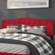 Red,King |#| Arched Button Tufted Upholstered King Size Headboard in Red Fabric