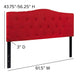 Red,Queen |#| Arched Button Tufted Upholstered Queen Size Headboard in Red Fabric