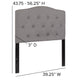 Light Gray,Twin |#| Arched Button Tufted Upholstered Twin Size Headboard in Light Gray Fabric