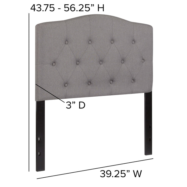 Camel,King |#| Arched Button Tufted Upholstered King Size Headboard in Camel Fabric
