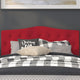 Red,Queen |#| Arched Button Tufted Upholstered Queen Size Headboard in Red Fabric