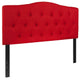 Red,Full |#| Arched Button Tufted Upholstered Full Size Headboard in Red Fabric