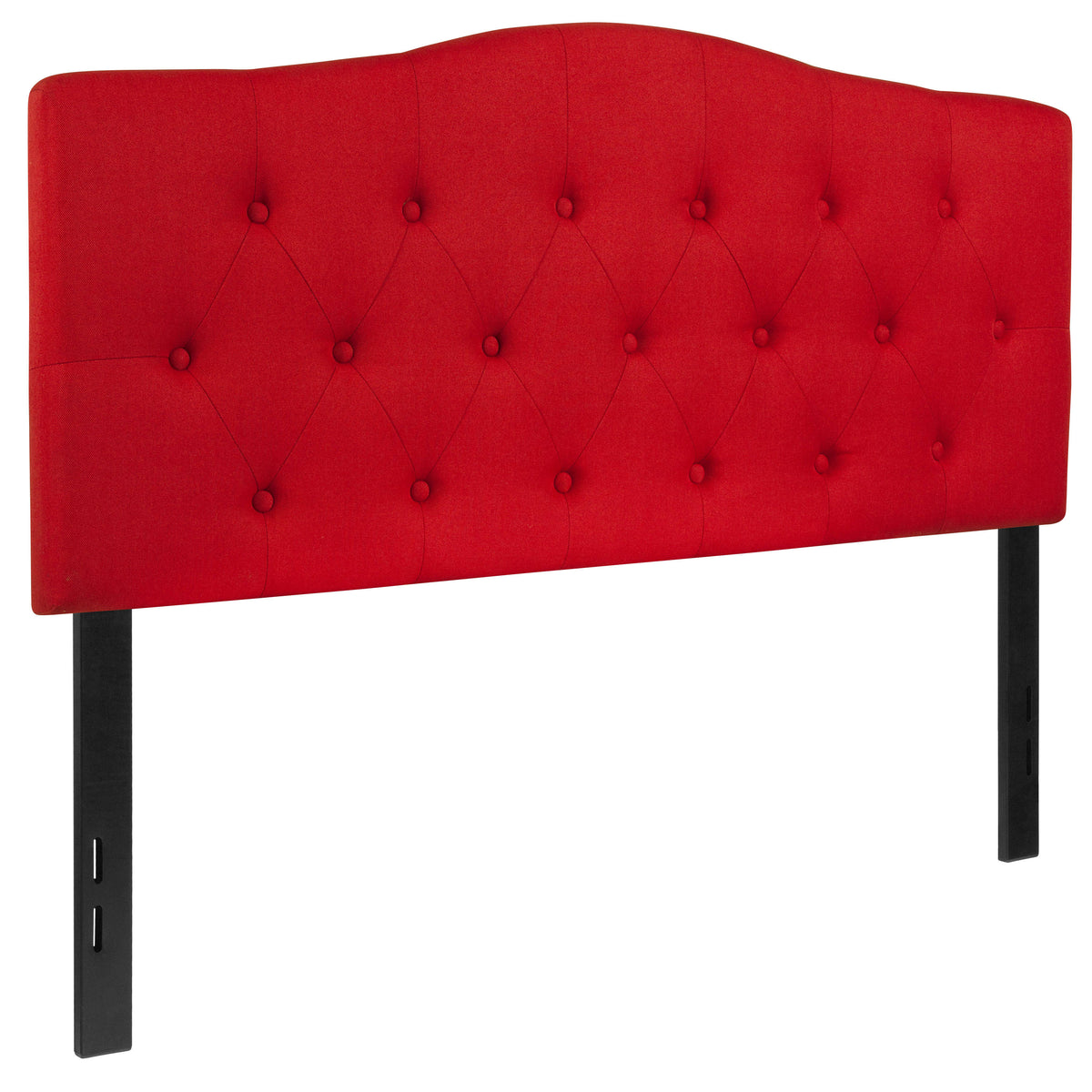 Red,Full |#| Arched Button Tufted Upholstered Full Size Headboard in Red Fabric