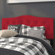 Red,Full |#| Arched Button Tufted Upholstered Full Size Headboard in Red Fabric