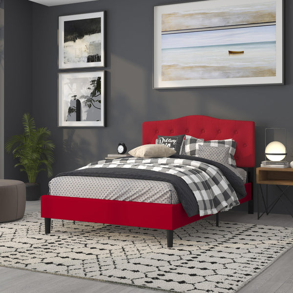 Light Gray,Full |#| Arched Button Tufted Upholstered Full Size Headboard in Light Gray Fabric