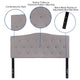 Light Gray,Full |#| Arched Button Tufted Upholstered Full Size Headboard in Light Gray Fabric