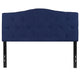 Navy,Full |#| Arched Button Tufted Upholstered Full Size Headboard in Navy Fabric