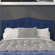 Navy,Full |#| Arched Button Tufted Upholstered Full Size Headboard in Navy Fabric