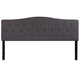 Dark Gray,King |#| Arched Button Tufted Upholstered King Size Headboard in Dark Gray Fabric