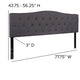 Dark Gray,King |#| Arched Button Tufted Upholstered King Size Headboard in Dark Gray Fabric