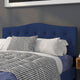 Navy,Queen |#| Arched Button Tufted Upholstered Queen Size Headboard in Navy Fabric