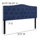 Navy,Queen |#| Arched Button Tufted Upholstered Queen Size Headboard in Navy Fabric