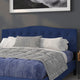 Navy,King |#| Arched Button Tufted Upholstered King Size Headboard in Navy Fabric