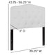 White,Twin |#| Arched Button Tufted Upholstered Twin Size Headboard in White Fabric