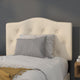 Beige,Twin |#| Arched Button Tufted Upholstered Twin Size Headboard in Beige Fabric
