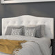 White,Full |#| Arched Button Tufted Upholstered Full Size Headboard in White Fabric