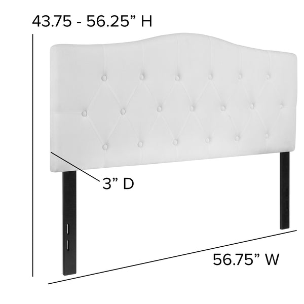 Beige,Full |#| Arched Button Tufted Upholstered Full Size Headboard in Beige Fabric