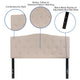 Beige,Full |#| Arched Button Tufted Upholstered Full Size Headboard in Beige Fabric