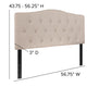 Beige,Full |#| Arched Button Tufted Upholstered Full Size Headboard in Beige Fabric