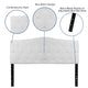 White,Queen |#| Arched Button Tufted Upholstered Queen Size Headboard in White Fabric