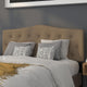 Dark Brown,Queen |#| Arched Button Tufted Upholstered Queen Size Headboard in Dark Brown Fabric