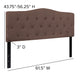 Camel,Queen |#| Arched Button Tufted Upholstered Queen Size Headboard in Camel Fabric