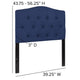 Navy,Twin |#| Arched Button Tufted Upholstered Twin Size Headboard in Navy Fabric