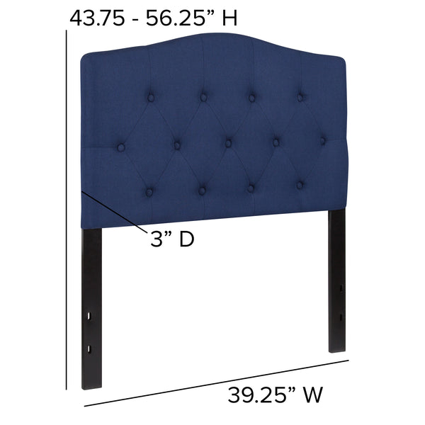 Black,King |#| Arched Button Tufted Upholstered King Size Headboard in Black Fabric